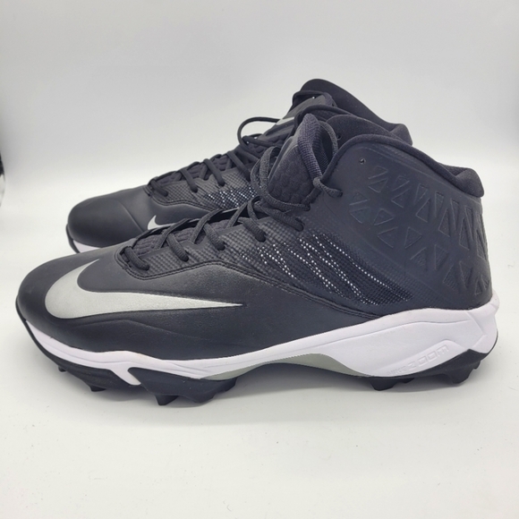 Nike Zoom Code Elite 3/4 TD Football Cleats Black/Silver Men Size 18 Wide Shoes